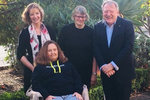 Kate MacRae, Sandi Pontin, Carla Anderson and Peter Hitchener at the Deafblind Awareness Week fun day