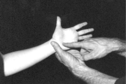 Black and White photo tactile signing