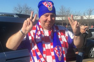 Able client Peter wearing Croatia soccer team colours